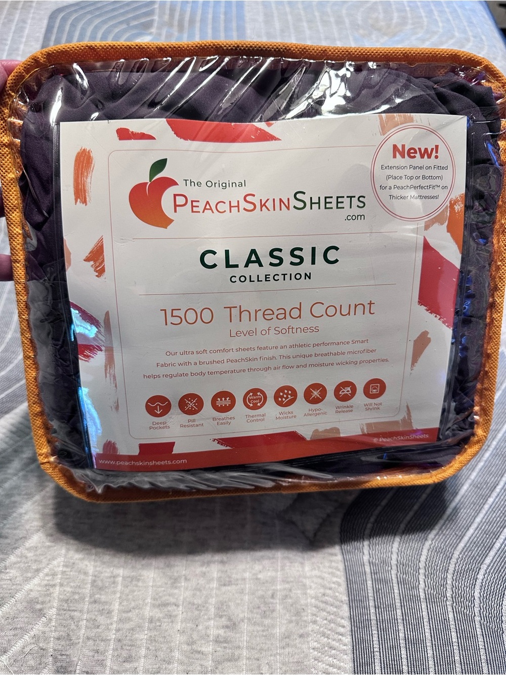 IC COLLECTION Classic PeachSkin Sheets in Plum - King Size